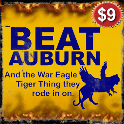 Beat Auburn and the War Eagle Tiger Thing they rode in on