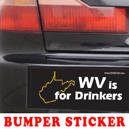 WV is for Drinkers Bumper Sticker